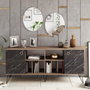 Hanah Home Lorenz Ayna Consola con Espejos Nogal y Negro